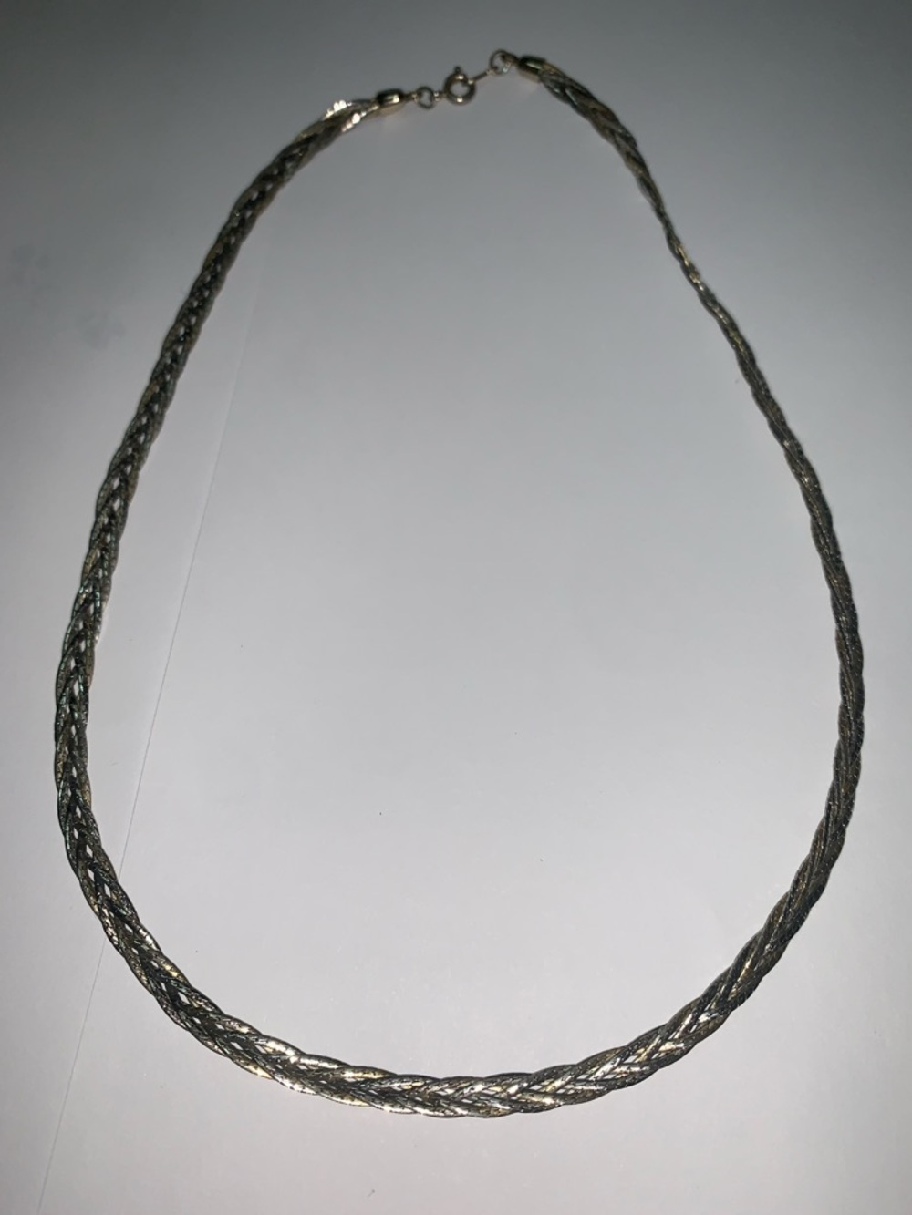 Source Unknown Twisted Silver-Tone Braided Necklace for Women